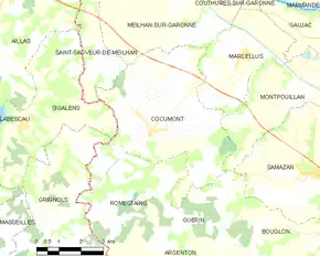 Poziția localității Cocumont