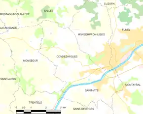 Poziția localității Condezaygues