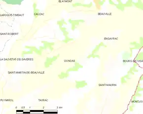 Poziția localității Dondas