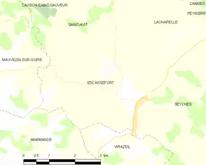 Poziția localității Escassefort