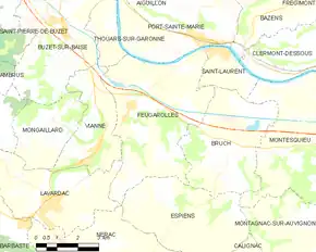 Poziția localității Feugarolles