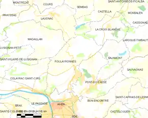 Poziția localității Foulayronnes