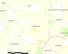 Poziția localității Francescas