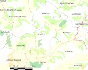 Poziția localității Frespech