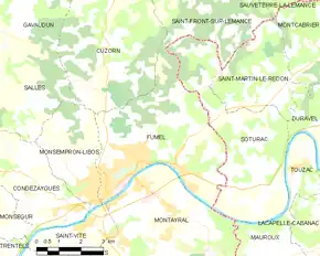 Poziția localității Fumel