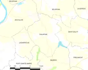 Poziția localității Galapian