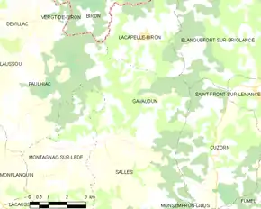 Poziția localității Gavaudun