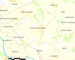 Poziția localității Gontaud-de-Nogaret