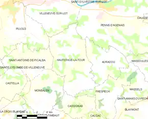 Poziția localității Hautefage-la-Tour