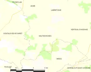 Poziția localității Hautesvignes