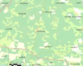 Poziția localității Houeillès
