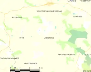 Poziția localității Labretonie