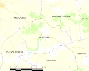 Poziția localității Lacaussade