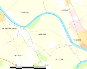 Poziția localității Lagruère