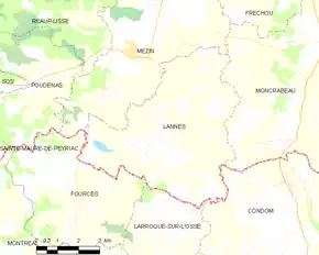 Poziția localității Lannes