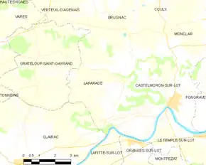 Poziția localității Laparade