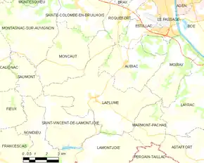 Poziția localității Laplume