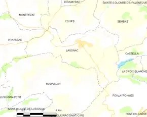 Poziția localității Laugnac