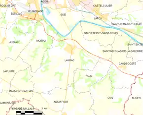 Poziția localității Layrac