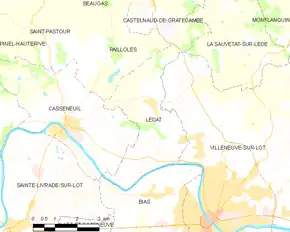 Poziția localității Lédat