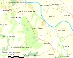 Poziția localității Le Mas-d'Agenais