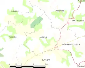 Poziția localității Massels