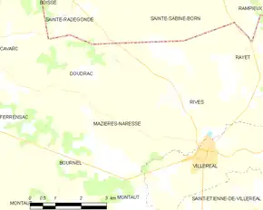 Poziția localității Mazières-Naresse