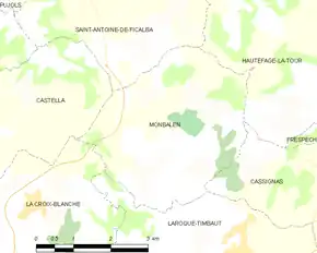 Poziția localității Monbalen