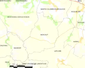 Poziția localității Moncaut