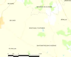 Poziția localității Montignac-Toupinerie