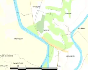 Poziția localității Nicole