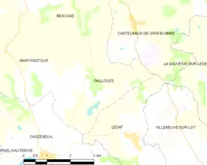 Poziția localității Pailloles