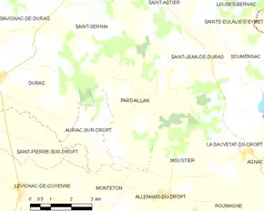 Poziția localității Pardaillan