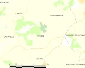 Poziția localității Peyrière