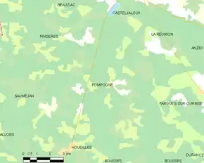 Poziția localității Pompogne