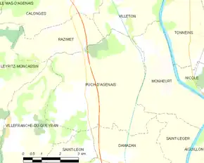 Poziția localității Puch-d'Agenais