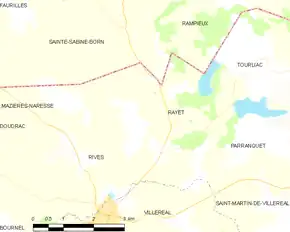 Poziția localității Rayet