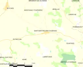 Poziția localității Saint-Barthélemy-d'Agenais
