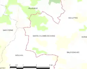 Poziția localității Sainte-Colombe-de-Duras