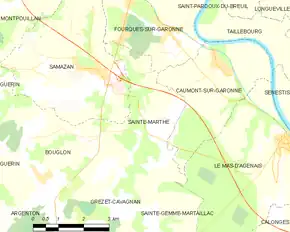 Poziția localității Sainte-Marthe