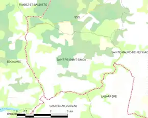 Poziția localității Saint-Pé-Saint-Simon