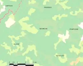 Poziția localității Sauméjan