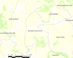 Poziția localității Savignac-sur-Leyze
