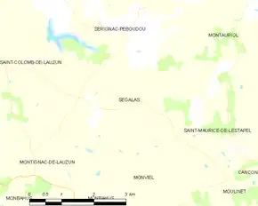 Poziția localității Ségalas