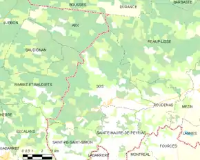 Poziția localității Sos