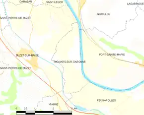 Poziția localității Thouars-sur-Garonne