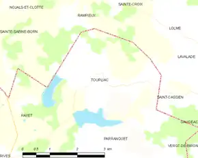 Poziția localității Tourliac