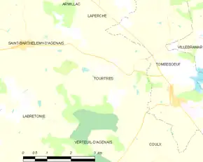 Poziția localității Tourtrès