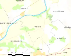 Poziția localității Trémons