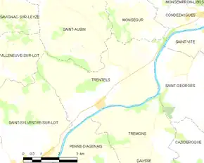 Poziția localității Trentels